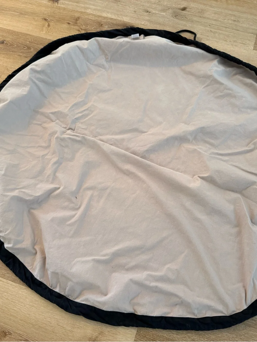 Beige Drawstring Baby Bag with Black Spot Accent